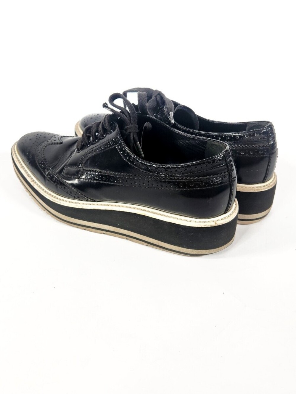 Prada Black Platform Brogues Size 6.5 - Picture 3 of 8